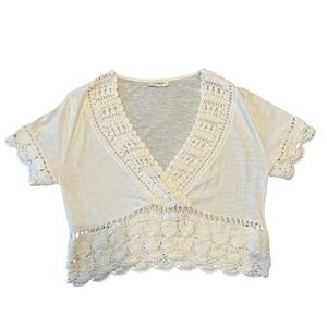 Lucky brand white crochet top